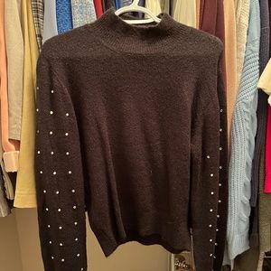 H&M Brand New Black Sweater with tags and rhinestone on sleeves XS